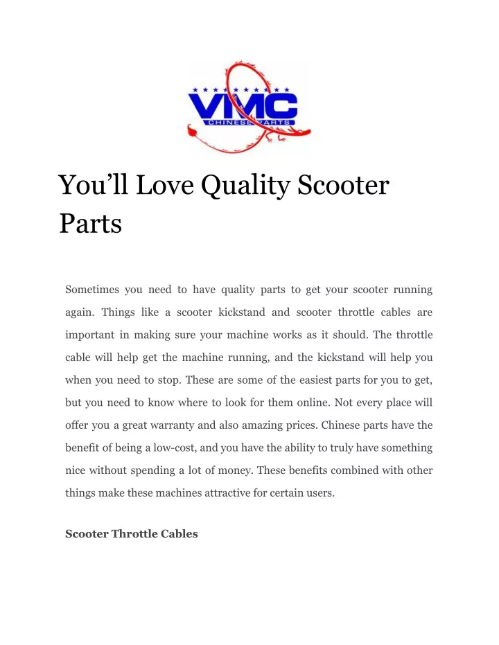 you ll love quality scooter parts