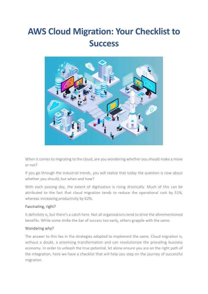 aws cloud migration your checklist to success