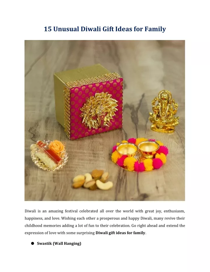 15 unusual diwali gift ideas for family