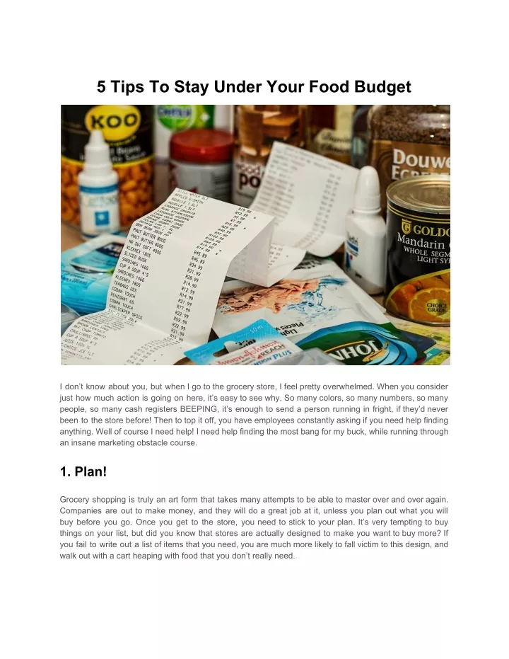 5 tips to stay under your food budget