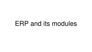 erp and its modules