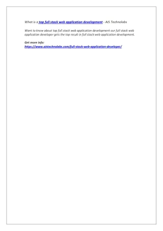 what is a top full stack web application
