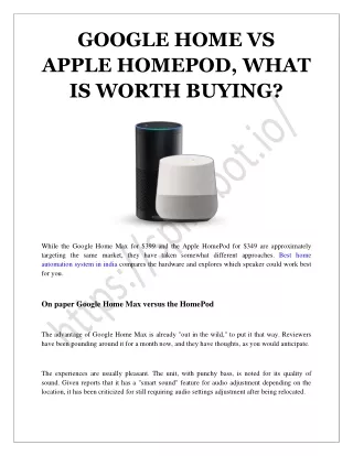 GOOGLE HOME VS APPLE HOMEPOD, WHAT IS WORTH BUYING