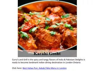 Best Halwa Puri, Kabab,Tikka Menu in London