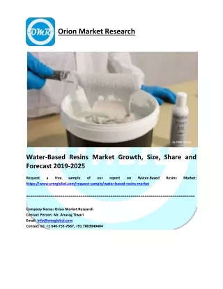 Water-Based Resins Market Size, Share, Growth, Research and Forecast 2019-2025