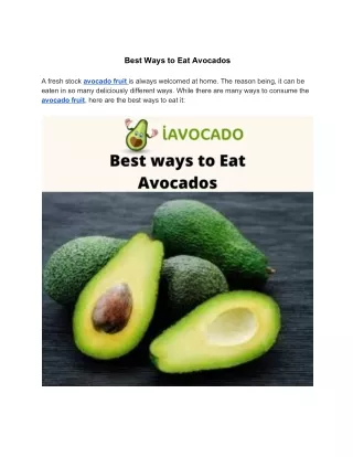 Buy Fresh Avocado Fruit Online at Best Price in India