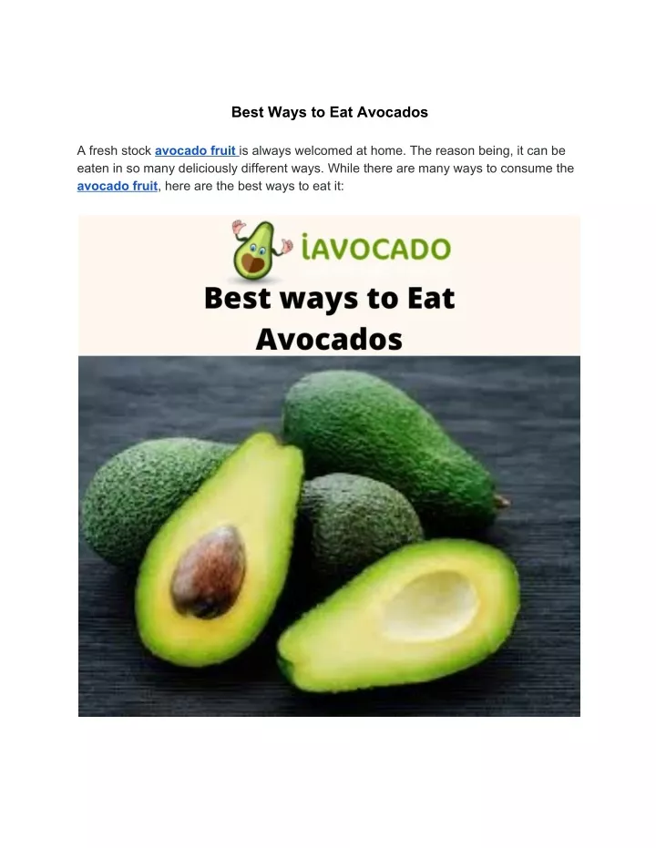 best ways to eat avocados
