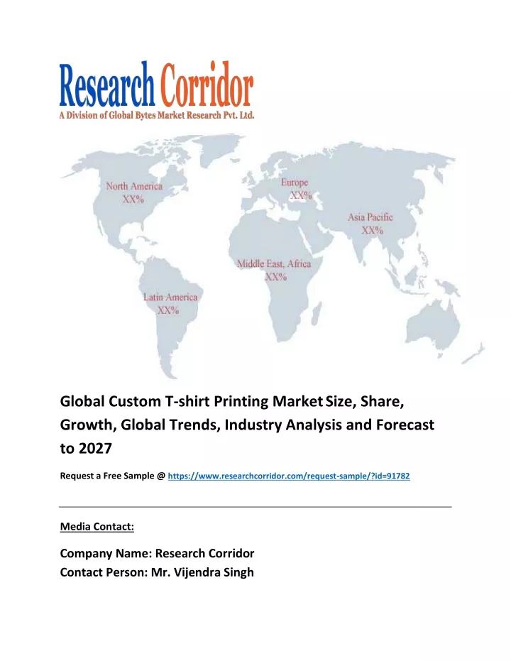 global custom t shirt printing market size share