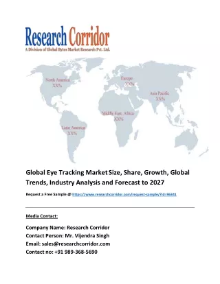 Eye Tracking Market Global Industry Growth, Market Size, Market Share and Forecast 2020-2027