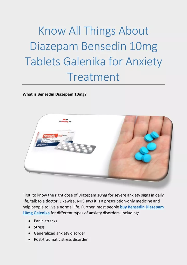 know all things about diazepam bensedin 10mg