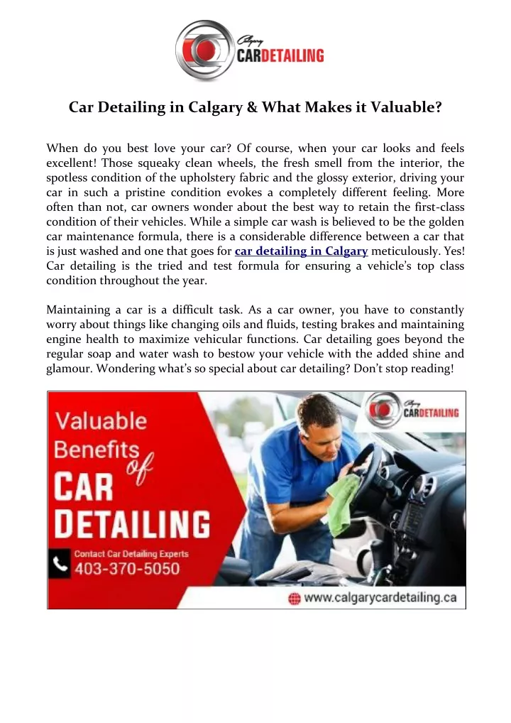 car detailing in calgary what makes it valuable