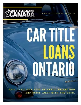 Apply Car Title Loans Ontario and get approved in 24 hours