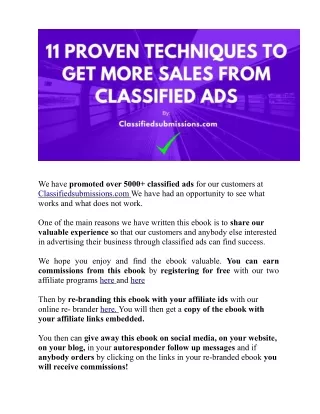 11 Proven Techniques for Successful Marketing with Classified Ads