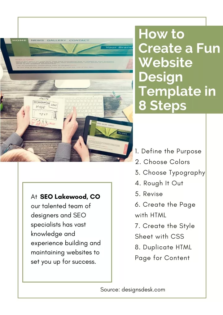how to create a fun website design template