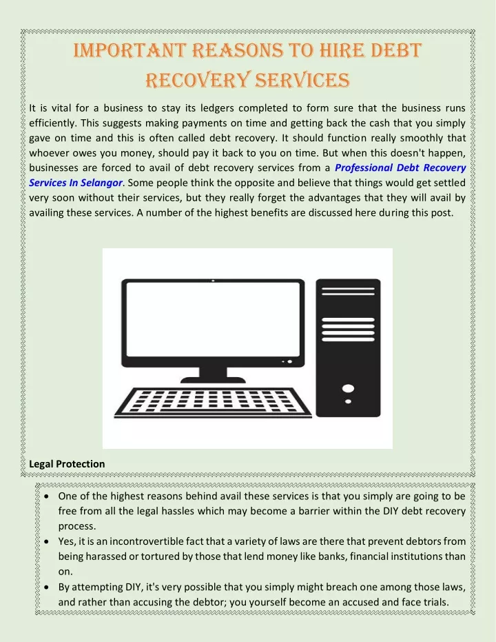 important reasons to hire debt recovery services