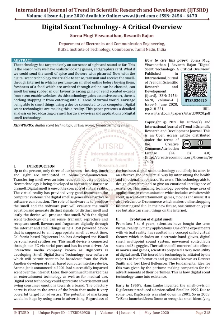 international journal of trend in scientific