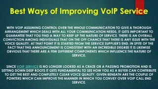 best ways of improving voip service