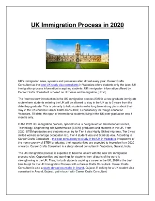 UK Immigration Process in 2020