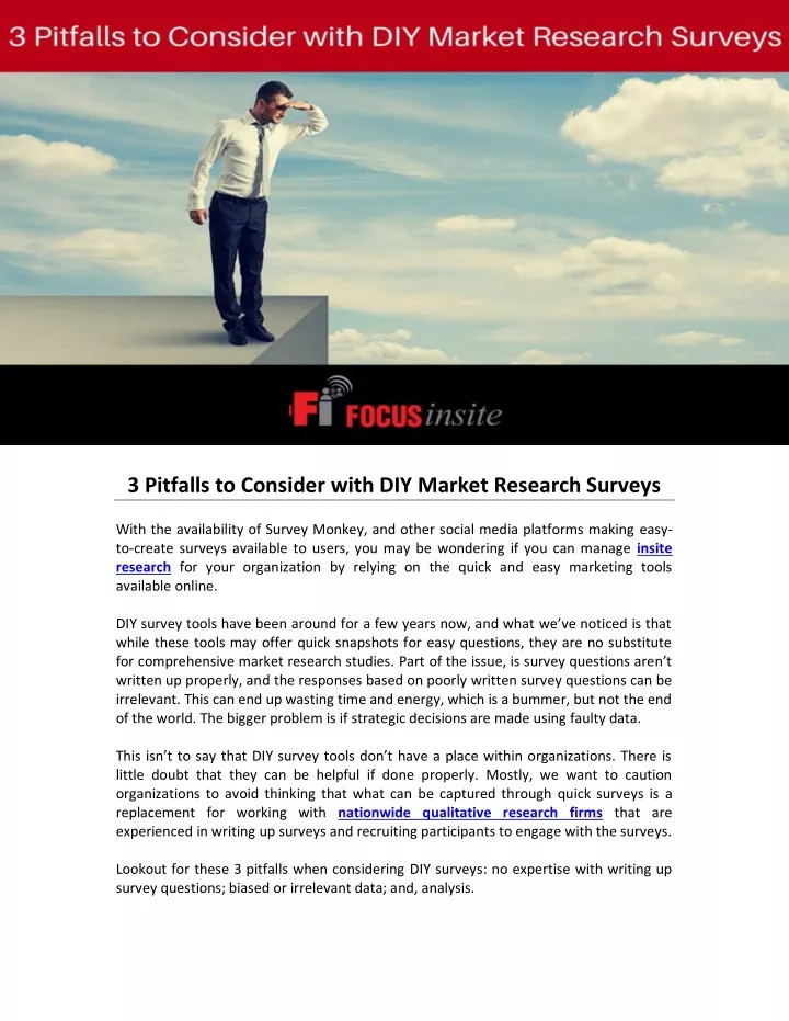 3 pitfalls to consider with diy market research
