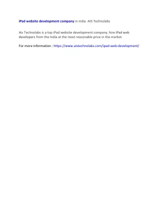 ipad website development company in india