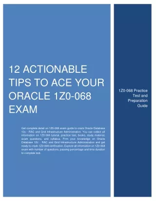 [TOP] 12 Actionable Tips to Ace Your Oracle 1Z0-068 Exam