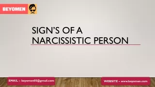 Sign's Of A Narcissistic Person