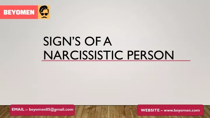sign s of a narcissistic person