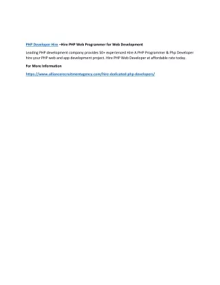php developer hire hire php web programmer