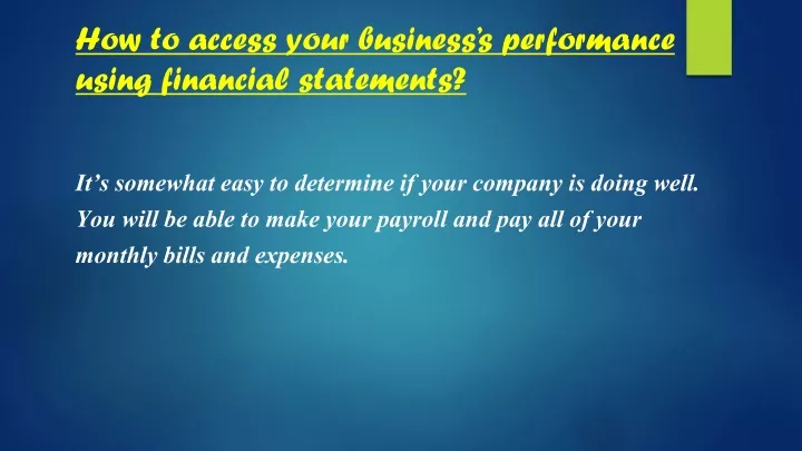 how to access your business s performance using