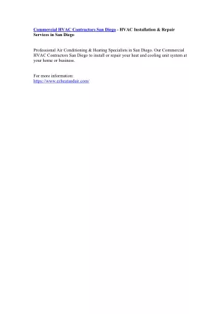 commercial hvac contractors san diego hvac