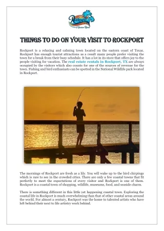 Things to do on your visit to Rockport