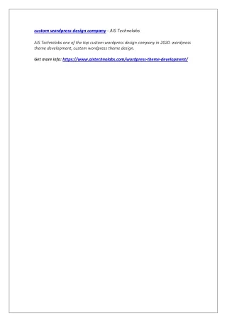 custom wordpress design company ais technolabs