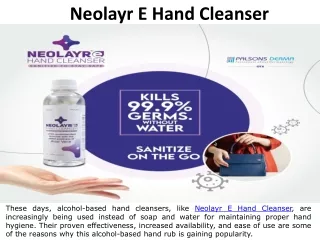 NEOLAYR E Hand Cleanser