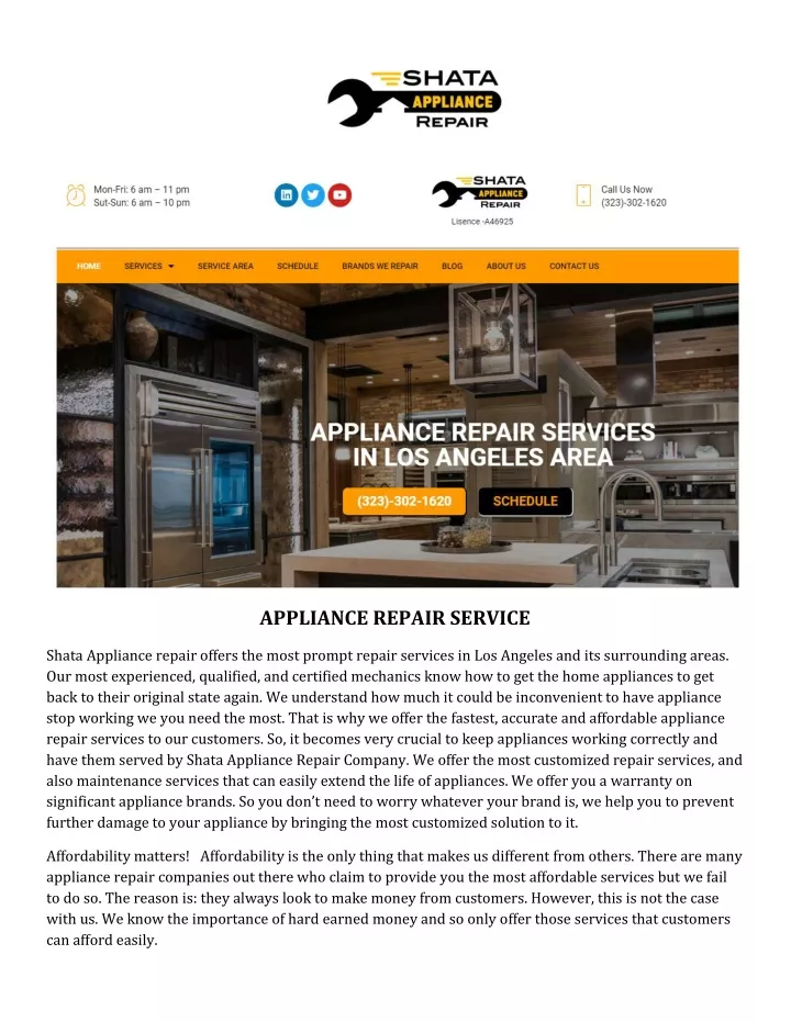 appliance repair service