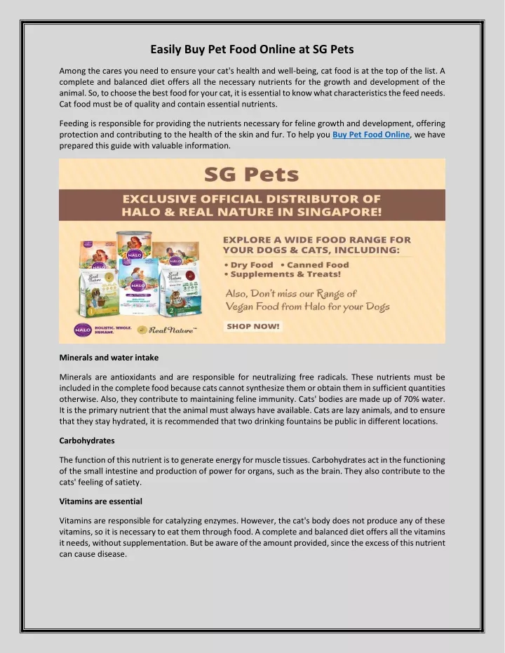 easily buy pet food online at sg pets