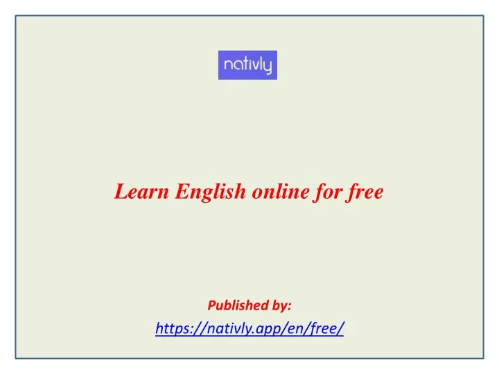 learn english online for free published by https nativly app en free