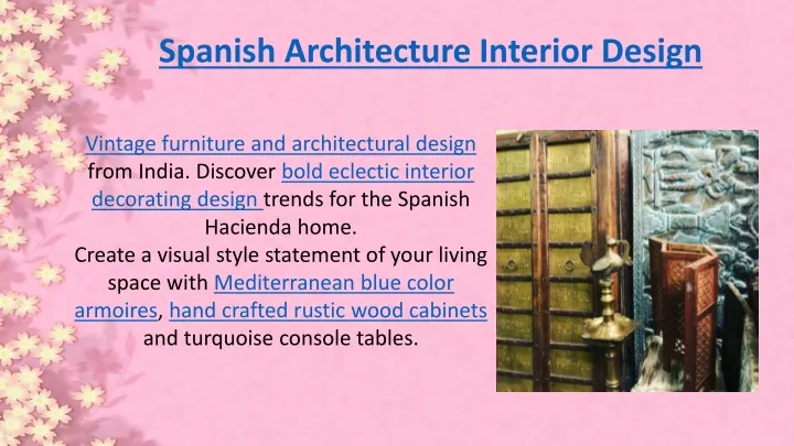 spanish architecture interior design