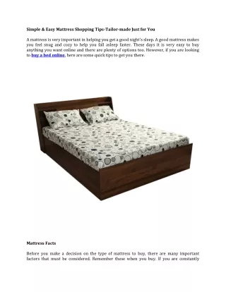 simple easy mattress shopping tips tailor made