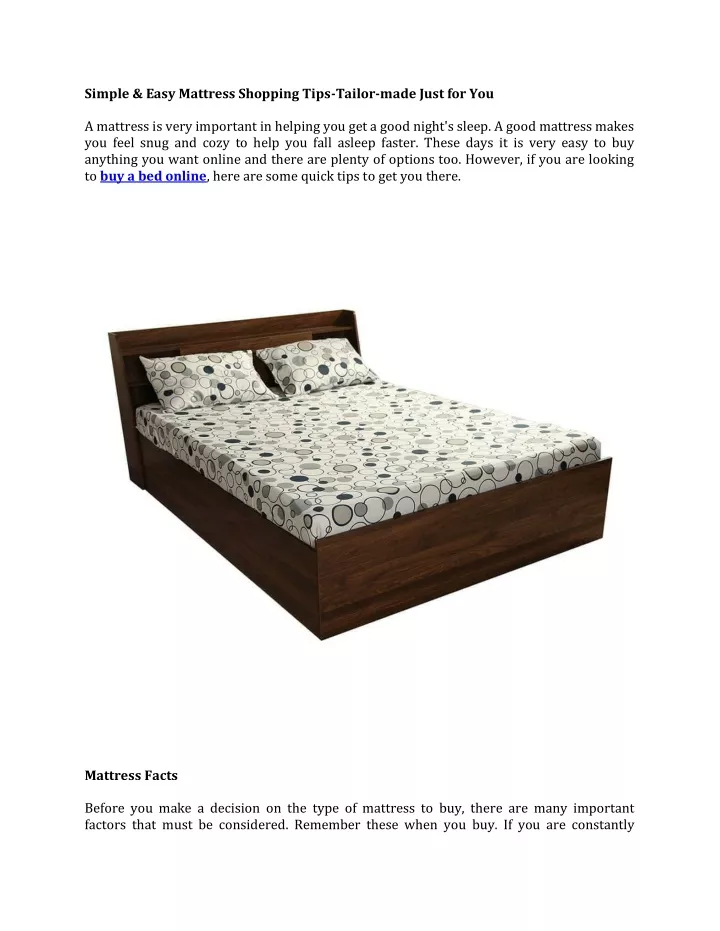 simple easy mattress shopping tips tailor made