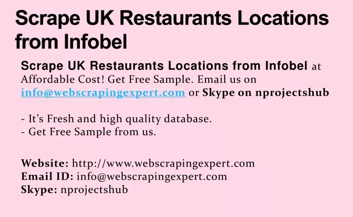 scrape uk restaurants locations from infobel