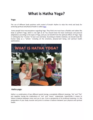 what is hatha yoga