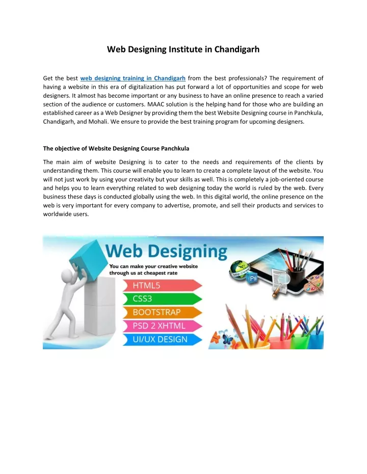 web designing institute in chandigarh