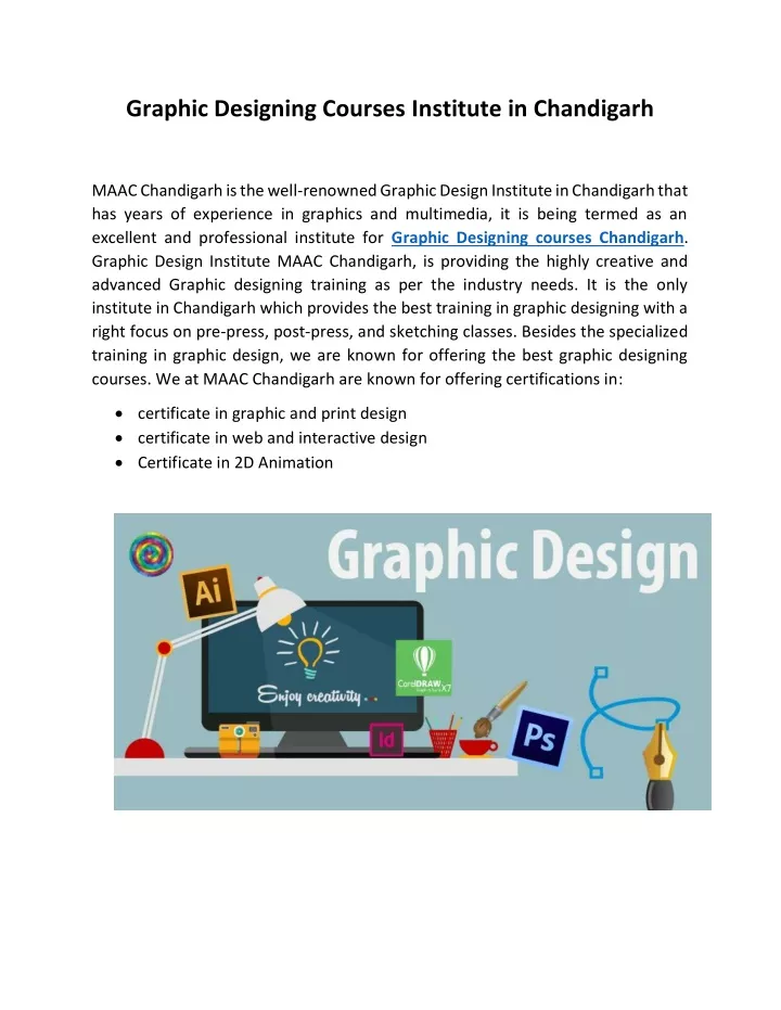 graphic designing courses institute in chandigarh