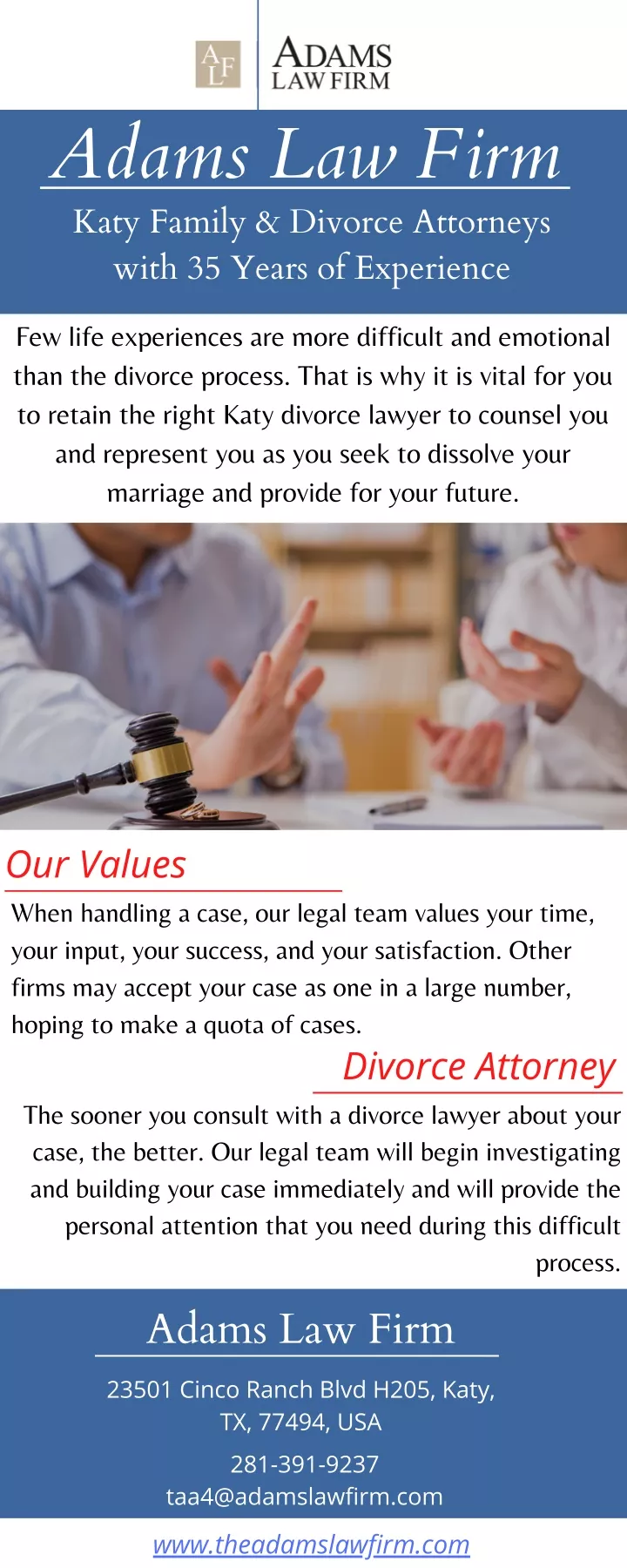 adams law firm katy family divorce attorneys with