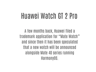 Huawei Watch GT 2 Pro Leaked Video