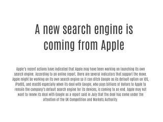 A new search engine is coming from Apple
