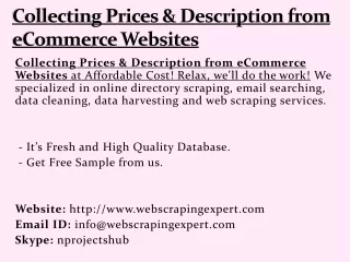collecting prices description from ecommerce websites