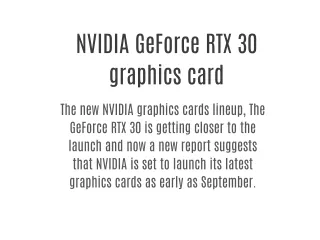 NVIDIA GeForce RTX 30 graphics card