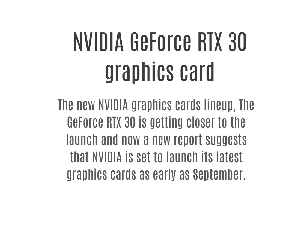 PPT - NVIDIA GeForce RTX 30 graphics card PowerPoint Presentation, free ...
