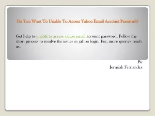 do you want to unable to access yahoo email account password